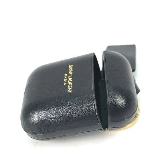 SAINT LAURENT PARIS 635662 logo airpods case key holder Earphone case Black - Picture 13 of 14